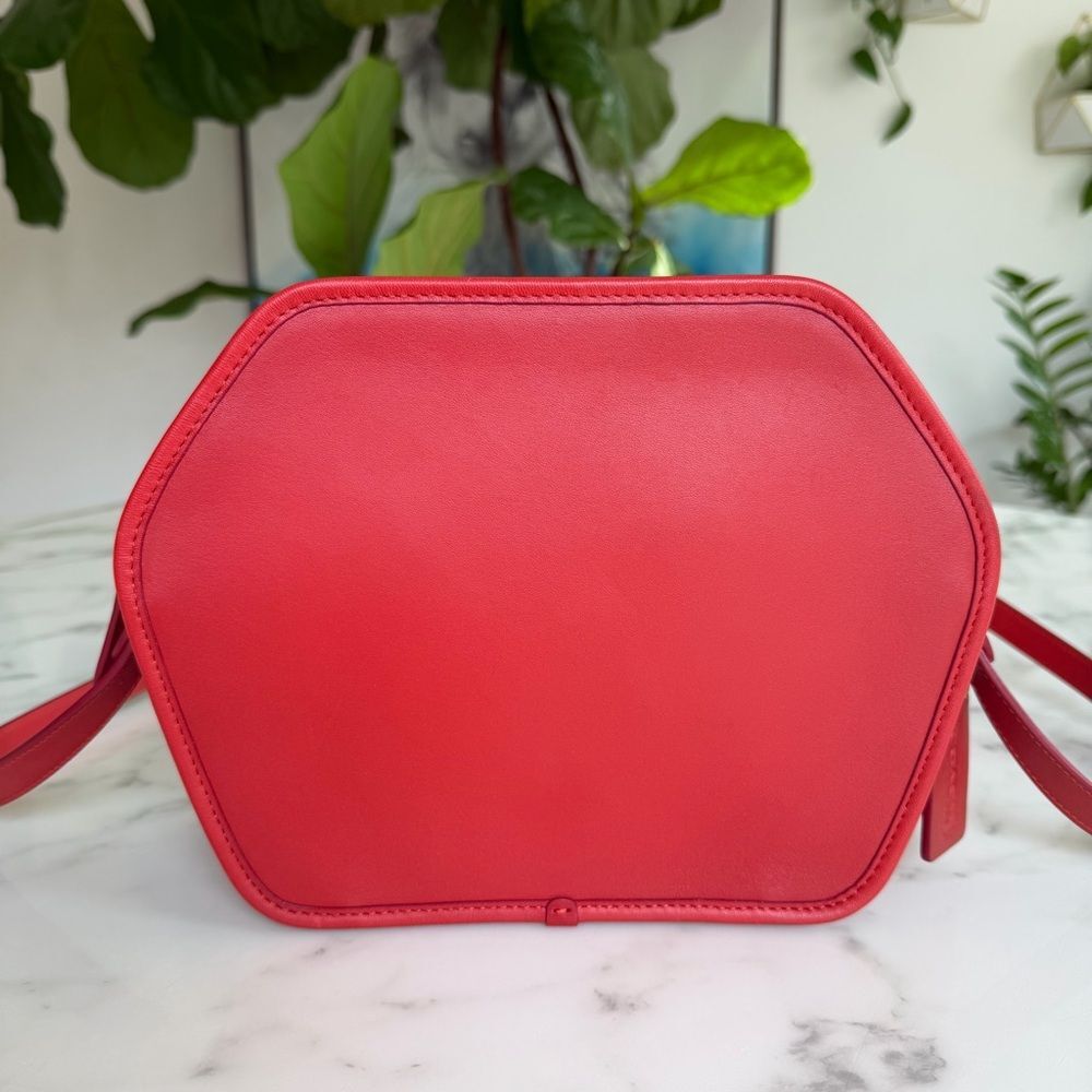 COACH Originals Archival Zip Geometric Pouch Leather Crossbody Bag Carmine Red - Picture 2 of 16